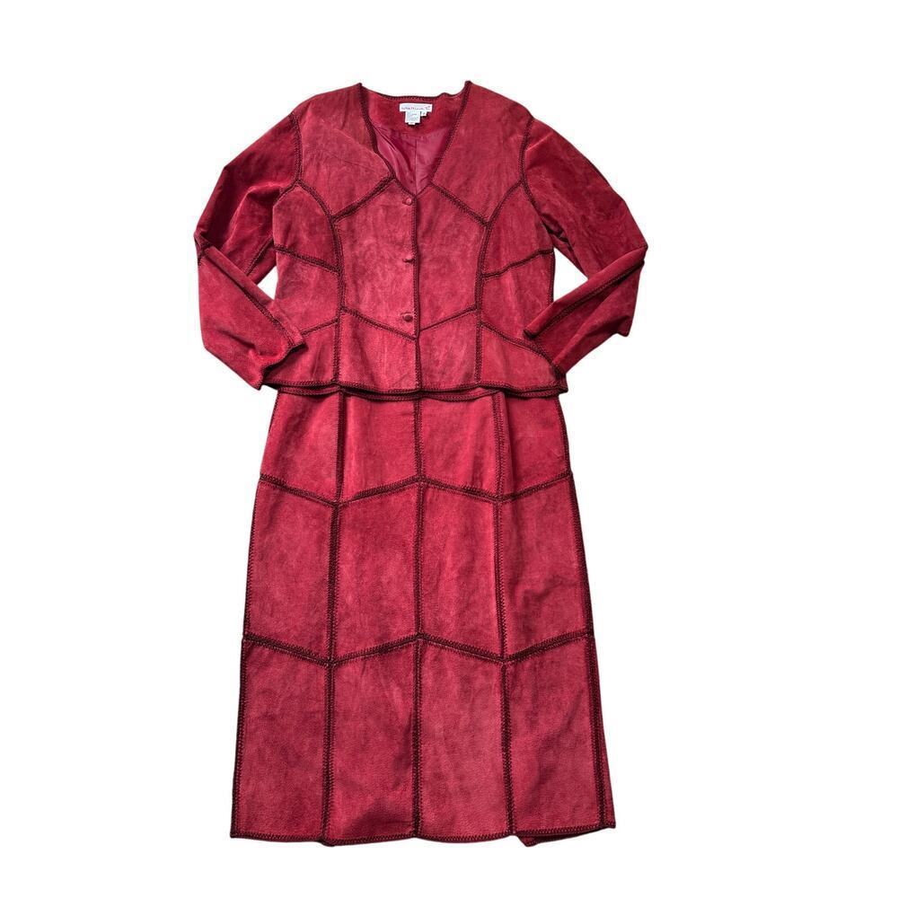 MATTINA T Vintage Suede Patchwork Women's Skirt & Top separates/Outfit, 16